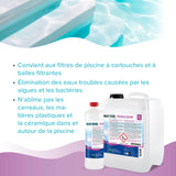 5 L BAYZID® Poolclear - Trübungsbeseitigung für Pool-Filter mit Kartuschen & Filterballs - Höfer Chemie GmbH