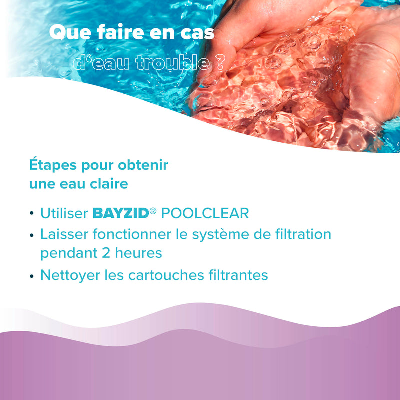 5 L BAYZID® Poolclear - Trübungsbeseitigung für Pool-Filter mit Kartuschen & Filterballs - Höfer Chemie GmbH
