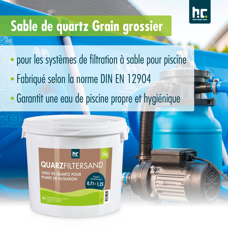 5 kg Premium Quarzsand Filtersand 0,71 - 1,25 mm - Höfer Chemie GmbH