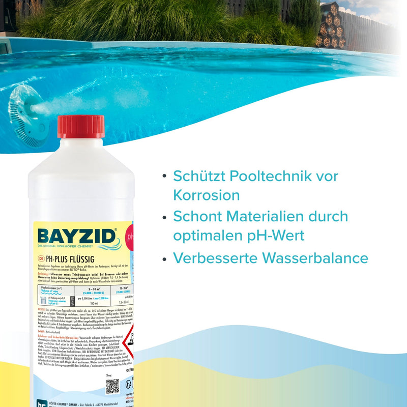 28 kg BAYZID® pH Plus flüssig für Pools in großen Kanistern - Höfer Chemie GmbH