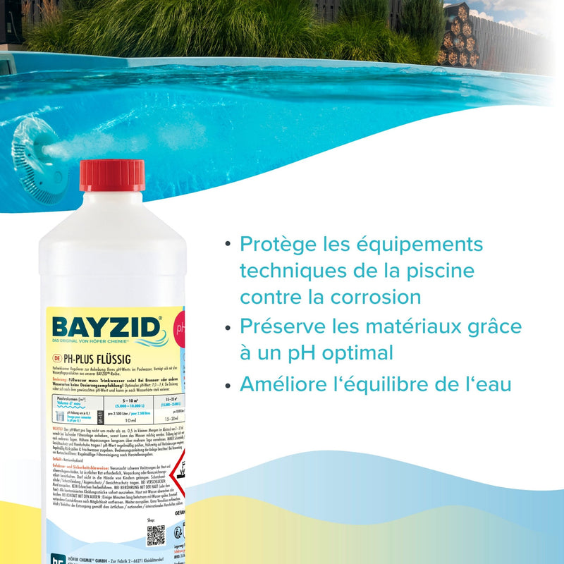 28 kg BAYZID® pH Plus flüssig für Pools in großen Kanistern - Höfer Chemie GmbH