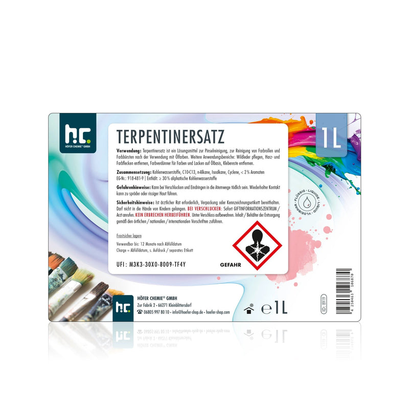 1 L Höfer Chemie® Terpentin-Ersatz in Flaschen - Höfer Chemie GmbH