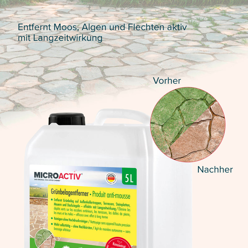 5 L MICROACTIV® Steinreiniger / Grünbelag - Entferner - Höfer Chemie GmbH