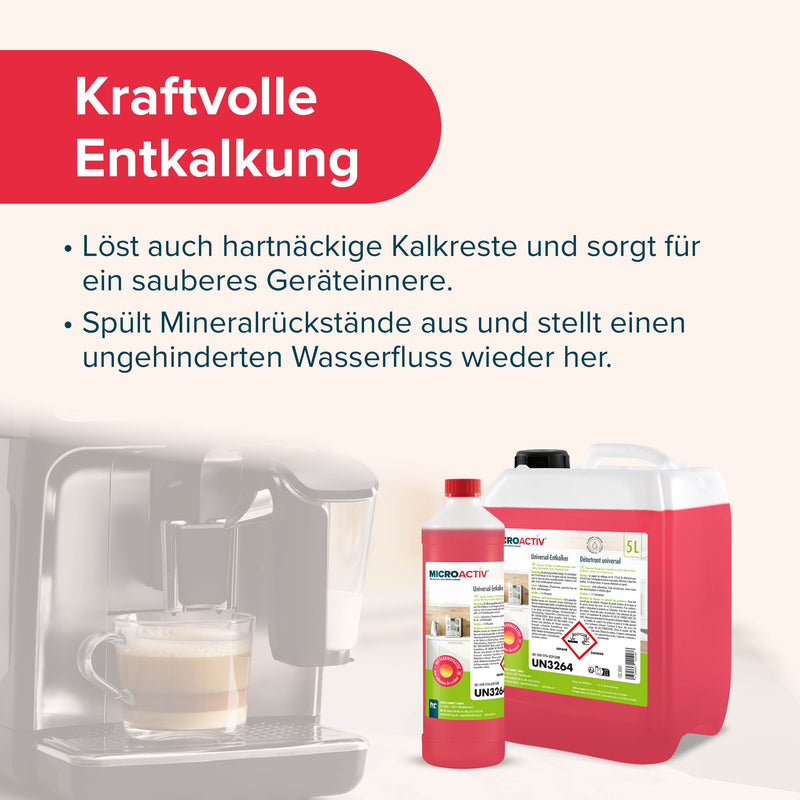 5 L Microactiv® Universal Entkalker mit Farbindikator für Kaffeevollautomaten im Kanister - Höfer Chemie GmbH