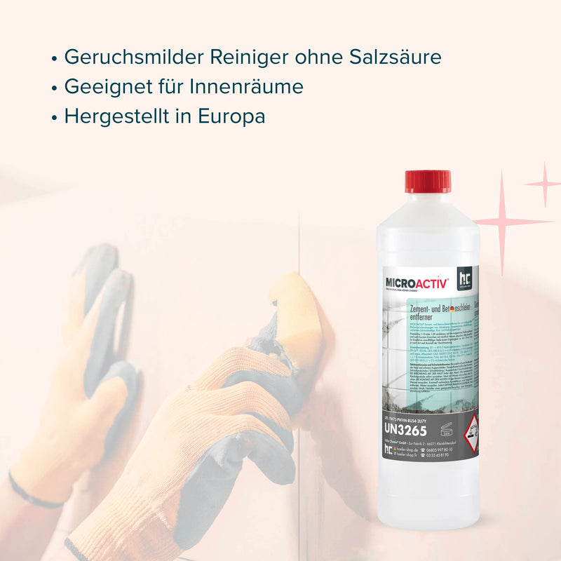 1 L Microactiv® Zement - und Betonschleierentferner in Flaschen - Höfer Chemie GmbH