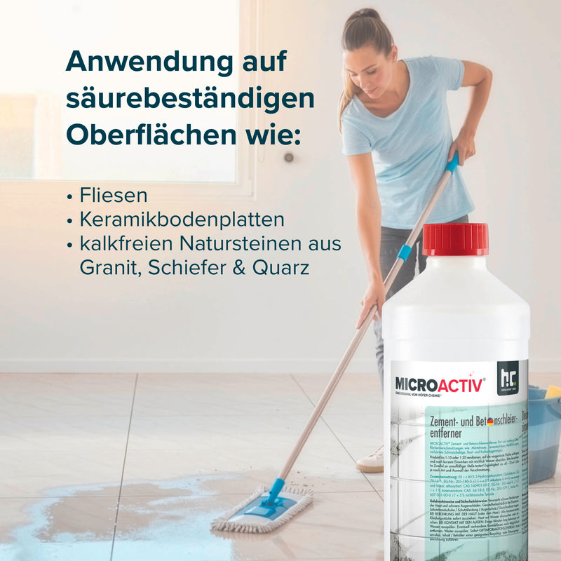 1 L Microactiv® Zement - und Betonschleierentferner in Flaschen - Höfer Chemie GmbH