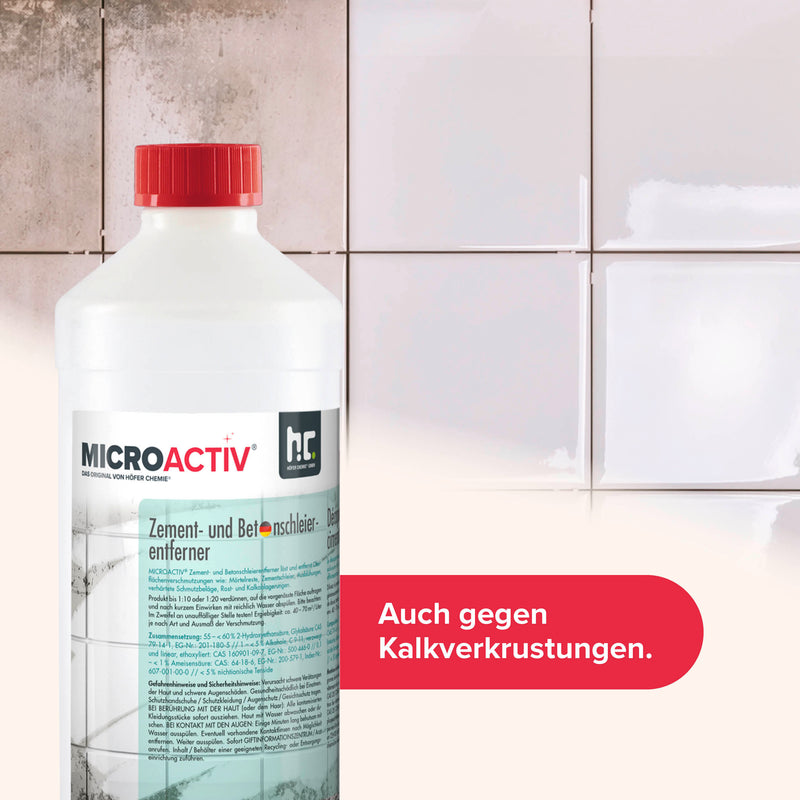 1 L Microactiv® Zement - und Betonschleierentferner in Flaschen - Höfer Chemie GmbH