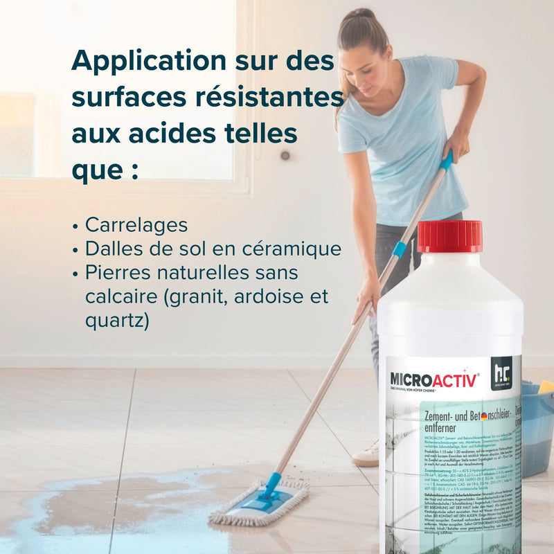 1 L Microactiv® Zement - und Betonschleierentferner in Flaschen - Höfer Chemie GmbH