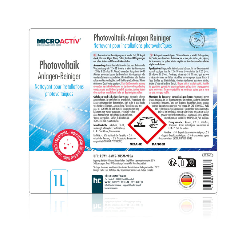 1 L MICROACTIV® Photovoltaik Anlagen Reiniger