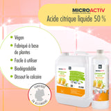 Acide Citrique Liquide 50% Microactiv® détartrant en bidon de 5 L