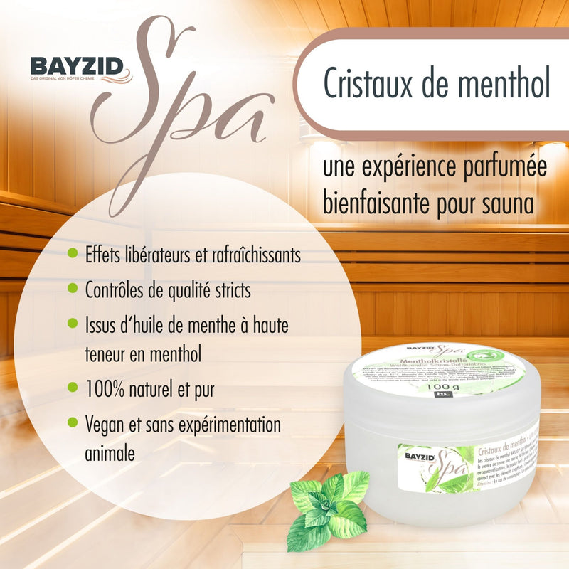 100 g BAYZID® SPA Mentholkristalle für die Sauna - Höfer Chemie GmbH