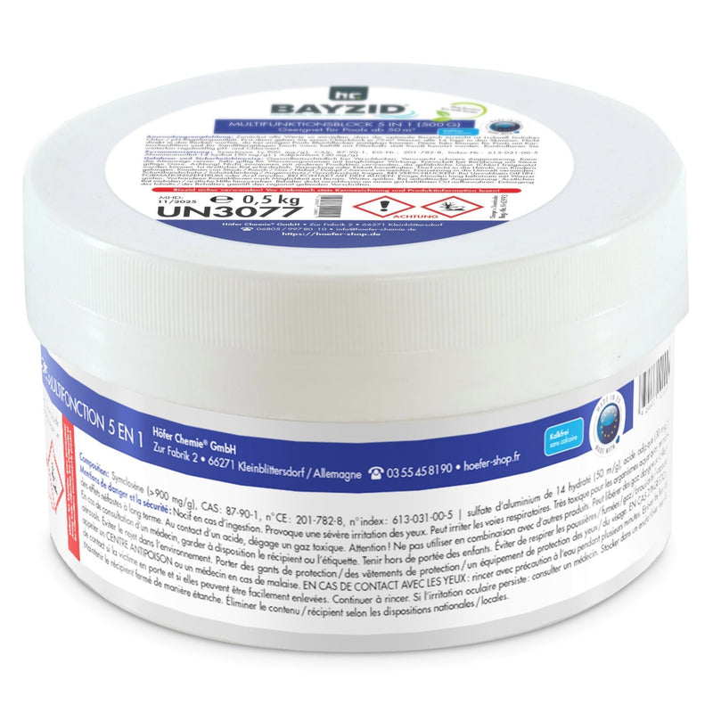 500 g BAYZID® Multiblock 5in1 für Pools - Höfer Chemie GmbH