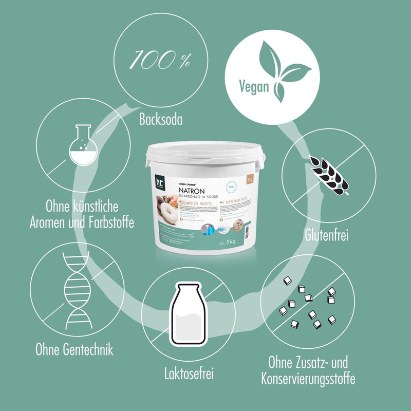 1 kg Höfer Chemie® Natron Backsoda Natriumhydrogencarbonat in Lebensmittelqualität - Höfer Chemie GmbH