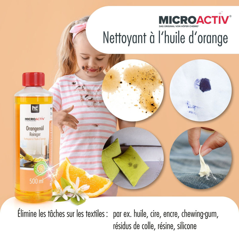 500 ml Microactiv® Orangenöl Reiniger Konzentrat in Flasche - Höfer Chemie GmbH