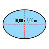 Poolabdeckung für ovale Pools 10 x 5 m