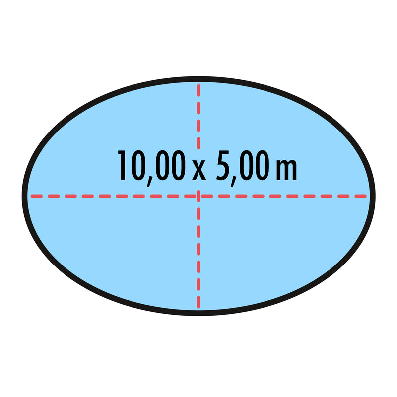 Poolabdeckung für ovale Pools 10 x 5 m