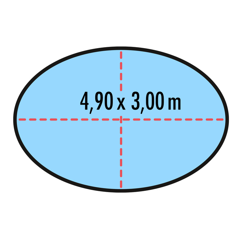 Poolabdeckung für ovale Pools 4,90 x 3 m