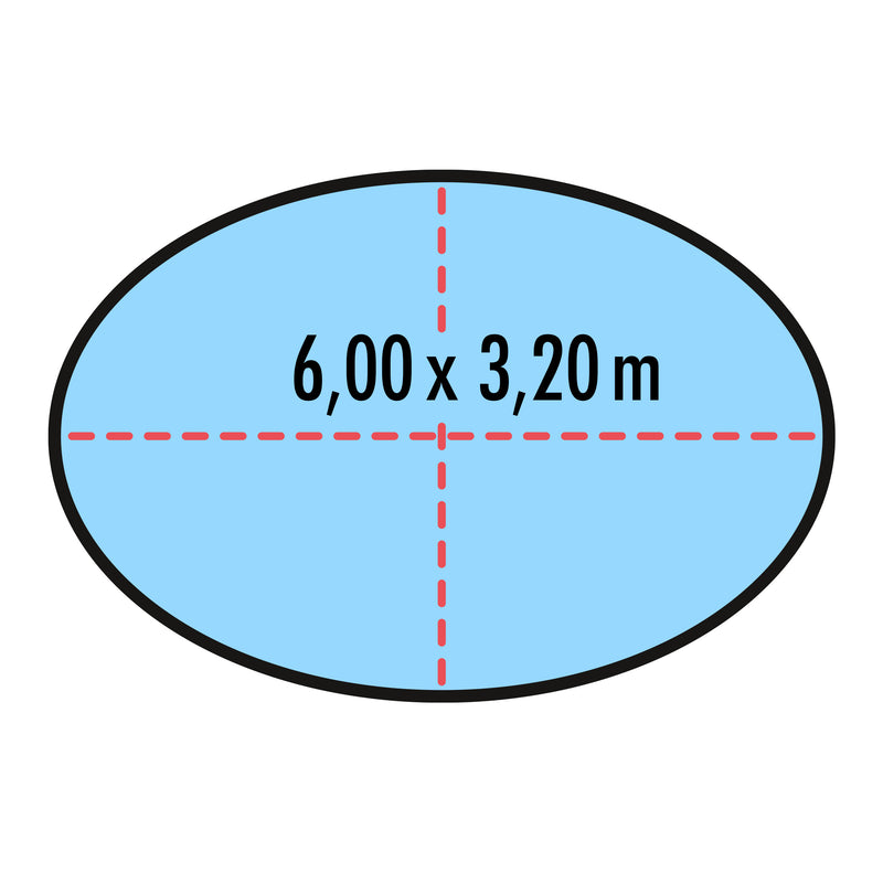 Bâche de piscine pour piscines ovales 6 x 3,20 m
