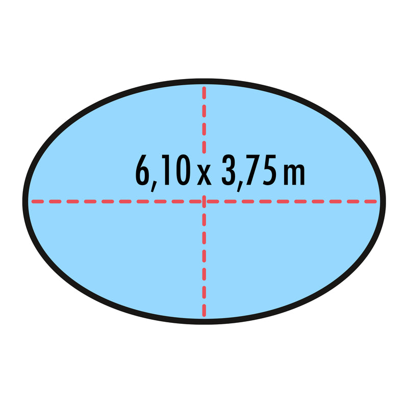 Bâche de piscine pour piscines ovales 6,10 x 3,75 m