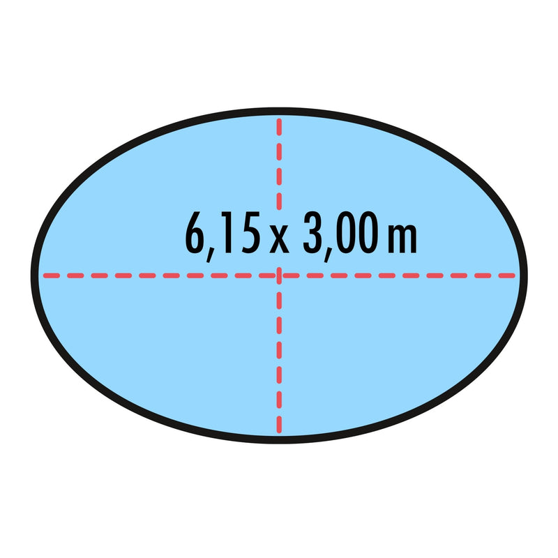 Poolabdeckung für ovale Pools 6,15 x 3 m - Höfer Chemie GmbH