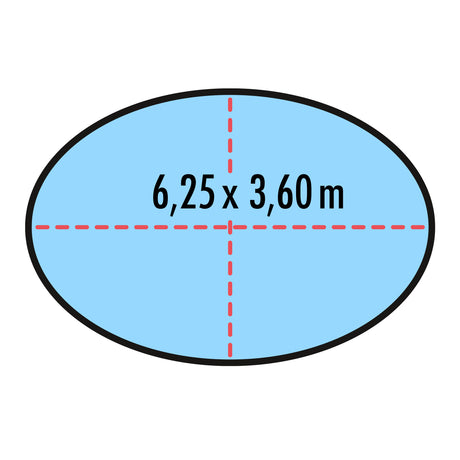 Poolabdeckung für ovale Pools 6,25 x 3,60 m