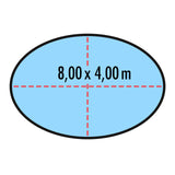 Poolabdeckung für ovale Pools 8 x 4 m