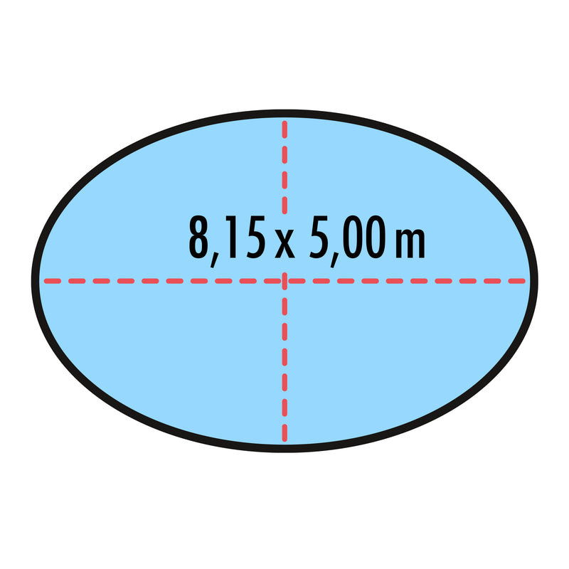 Bâche de piscine pour piscines ovales 8,15 x 5 m