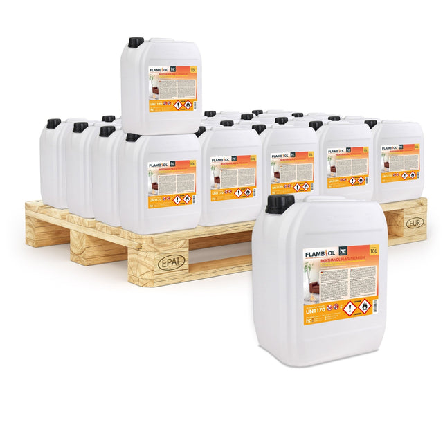 10 L FLAMBIOL® Bioethanol 96,6% Premium für Ethanolkamin in Kanistern - Höfer Chemie GmbH