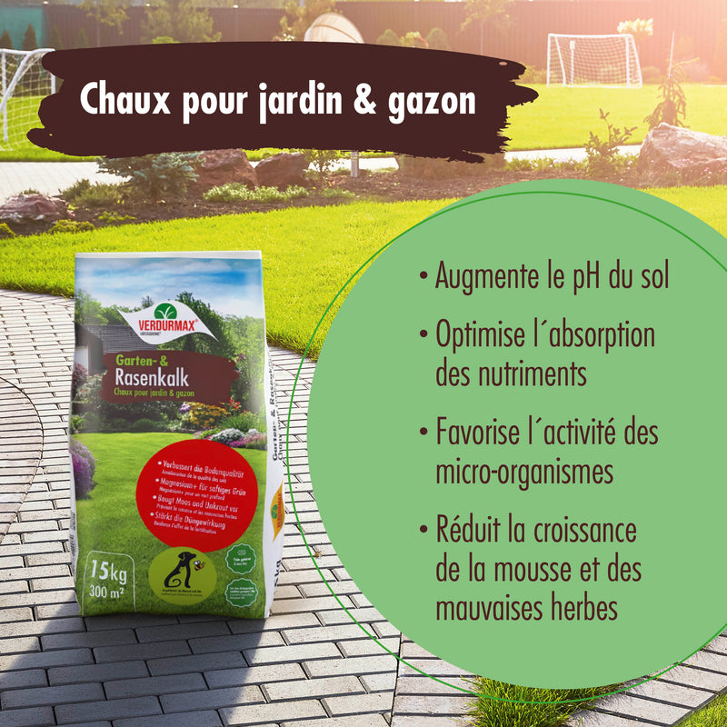 15 kg VERDURMAX® Chaux pour jardin et gazon