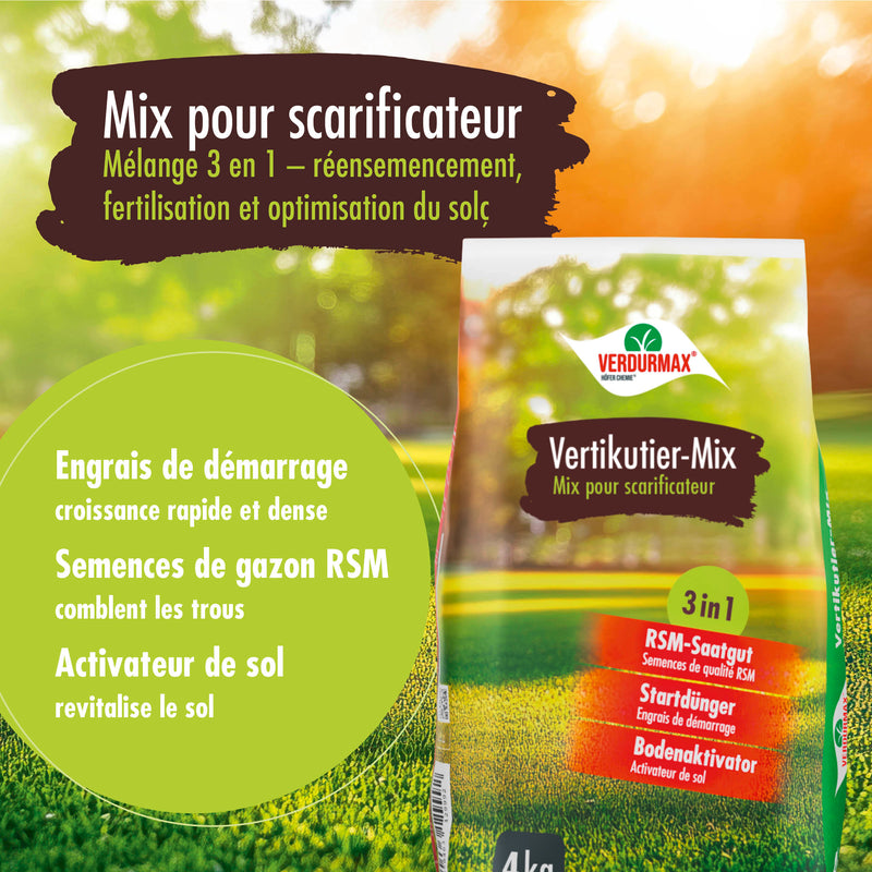4 kg VERDURMAX® Scarificateur-Mix 3 en 1
